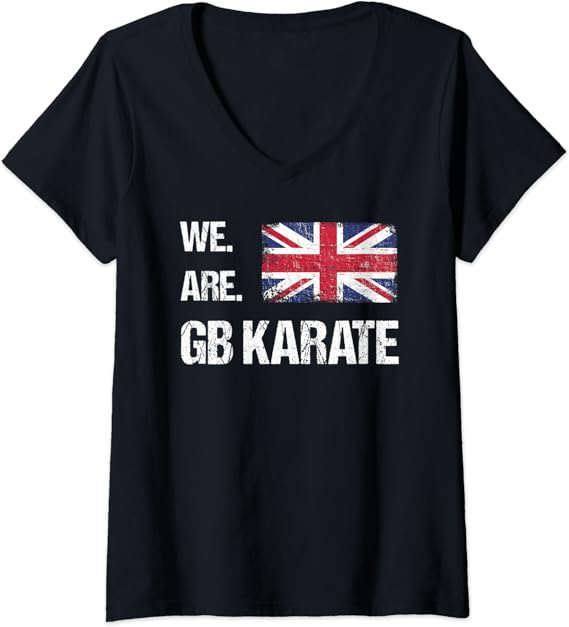 Womens We Are GB Karate, National Team Supporter VNeck TShirt
